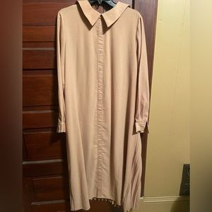 Tan back pleaded dress
